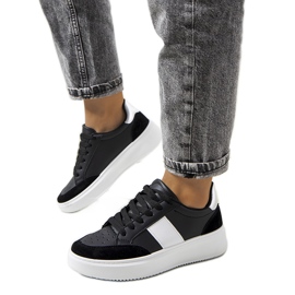 Sneakers nere da donna Ontario nero argento