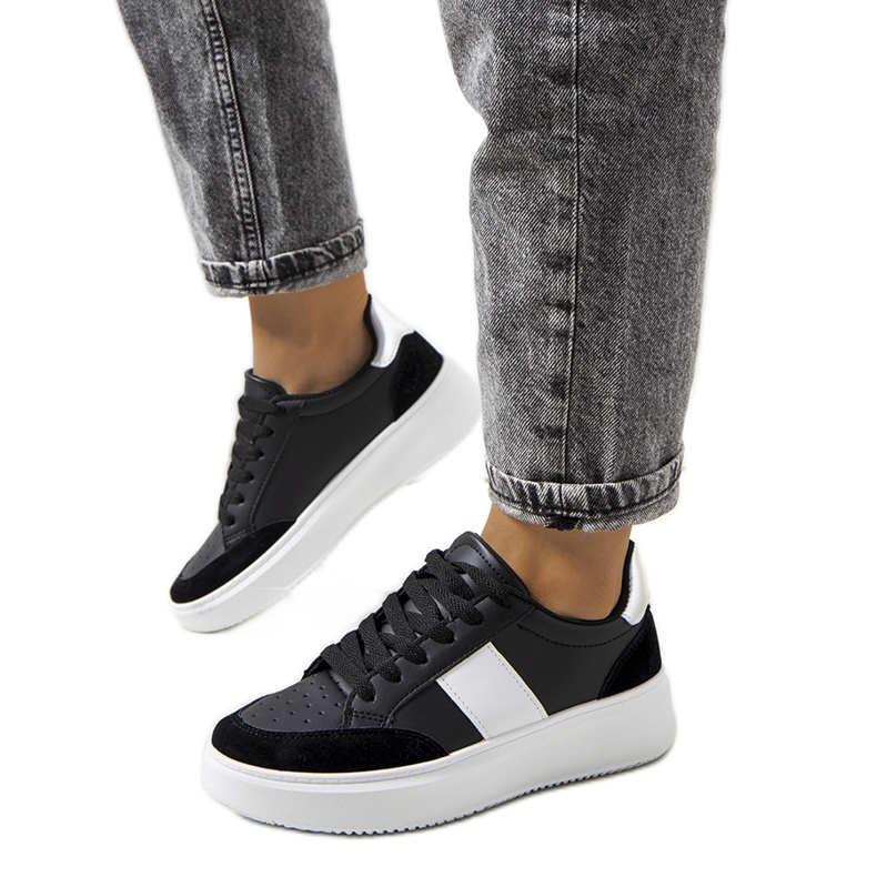Sneakers nere da donna Ontario nero d'argento