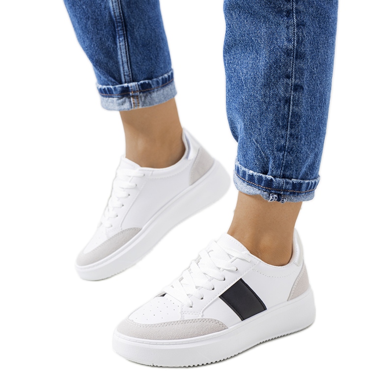 Sneakers bianche da donna Ontario bianca nero