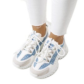 Sneakers da donna bianche e blu di Remmers bianco
