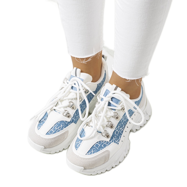 Sneakers da donna bianche e blu di Remmers bianca