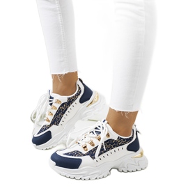 Sneakers da donna bianche e blu navy di Remmers bianco