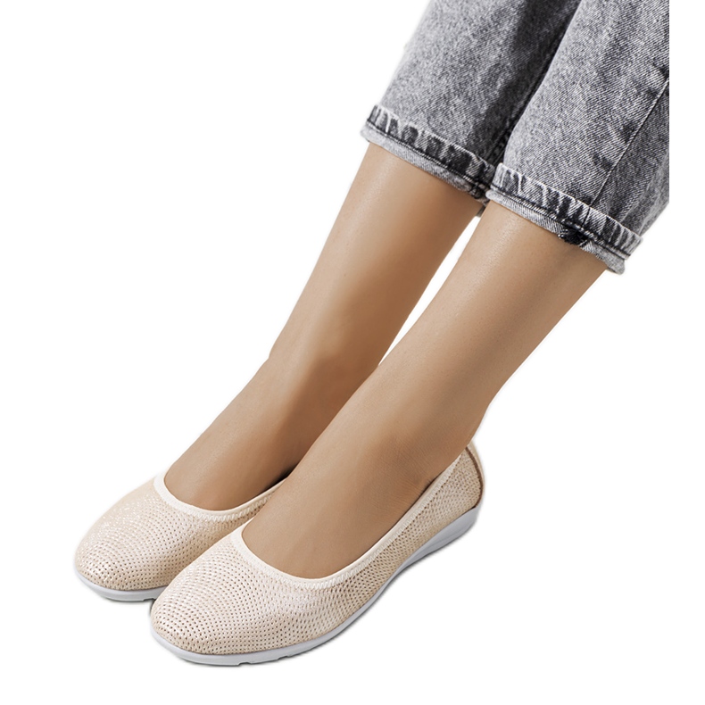 Ballerine Elmas in pelle beige