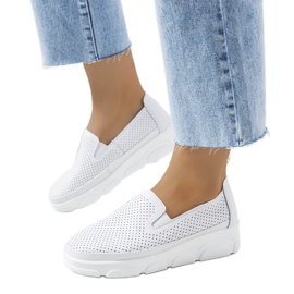 Sneakers Velders in pelle bianca bianco