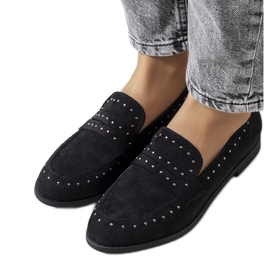Scarpa in pelle nera con borchie Ishana nero