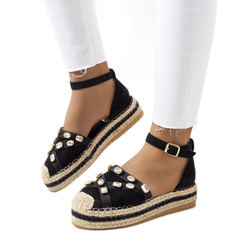 Espadrillas nere con zirconi Dide nero