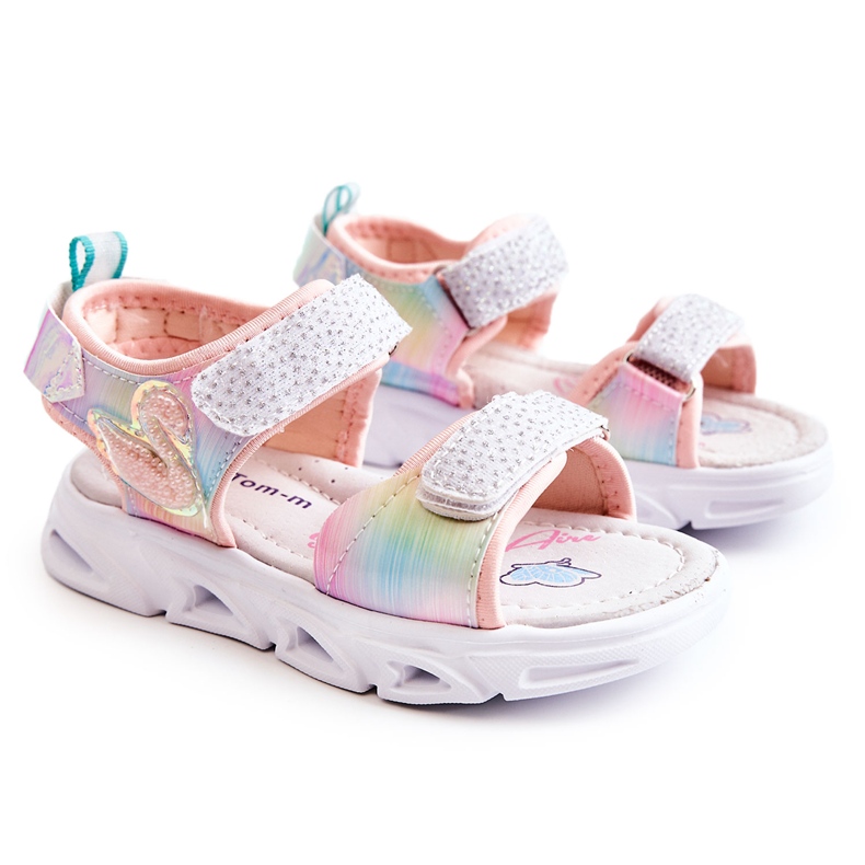 PJ2 Sandali Classici Da Bambino Con Velcro Darrin Multicolor rosa multicolore