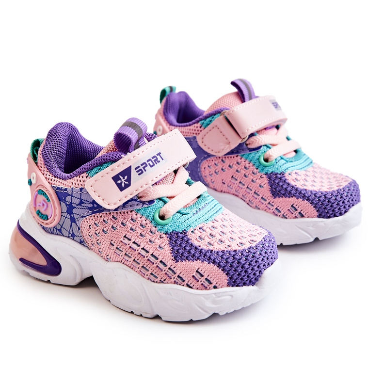 PJ2 Calzature Sportive Per Bambini Con Velcro Rosa-Viola Lillo