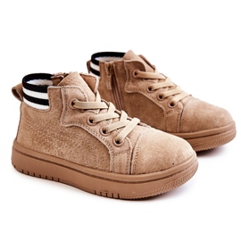 Sneakers Alte Per Bambini Beige Boone Con Cerniera