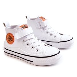 PA1 Sneakers Da Bambino In Pelle Con Velcro Bianco Bruni