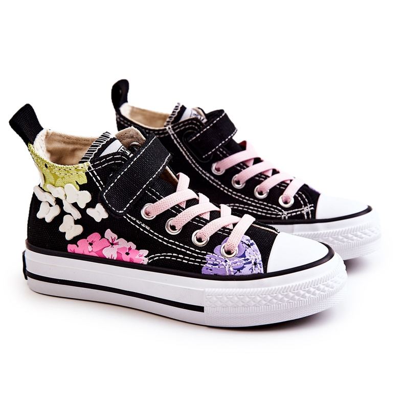 PA1 Sneakers alte da bambino in tessuto stampa Dorry nero