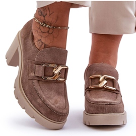 Scarpe eleganti su colonna con decoro dorato, Harmell beige