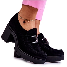 PL5 Scarpe eleganti su colonna con decoro Black Harmell scuro nero