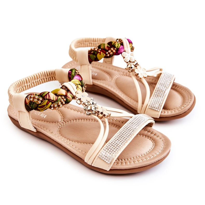 Sandali slip-on per bambini Beige Sammi d'oro