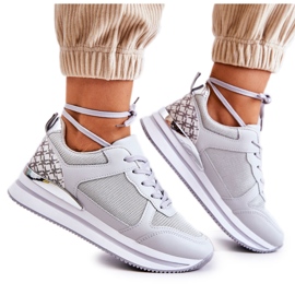 PG1 Scarpe Sportive Classiche Da Donna Su Zeppa Grigie Advanced argento grigio