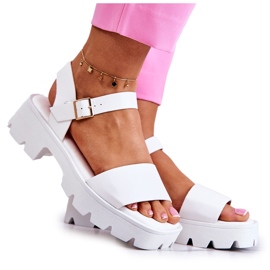 PS1 Sandali in pelle con tacco alto White Sovie bianca