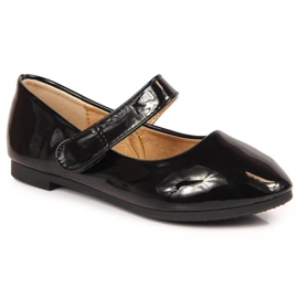 Ballerine laccate nere con velcro Jr Potocki nero