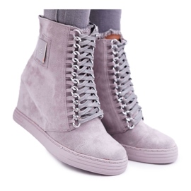 Sneakers Donna Lu Boo Con Catene Scamosciato Grigio Monica