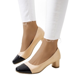 Décolleté da donna Dikra beige nero
