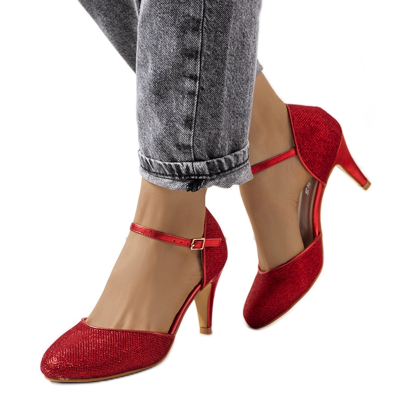 Décolleté Rosetown rosse lucide rosso