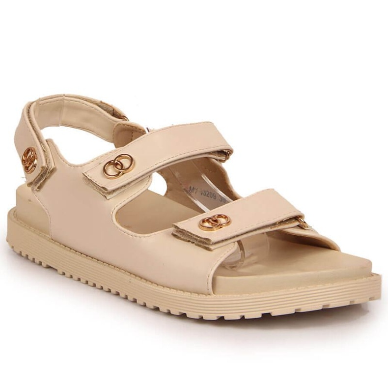 Sandali con velcro beige In S. Barski