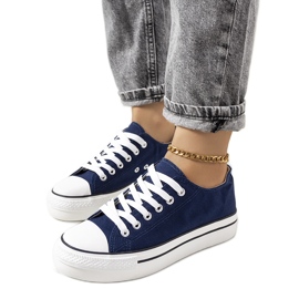 Sneakers blu navy sulla piattaforma Wessel