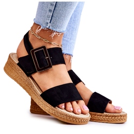 Sandali in pelle scamosciata da donna Big Star JJ276031 neri nero
