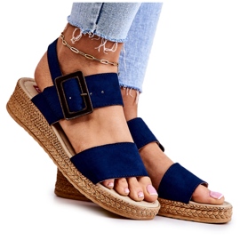 Sandali da donna in pelle scamosciata Big Star JJ276033 blu navy
