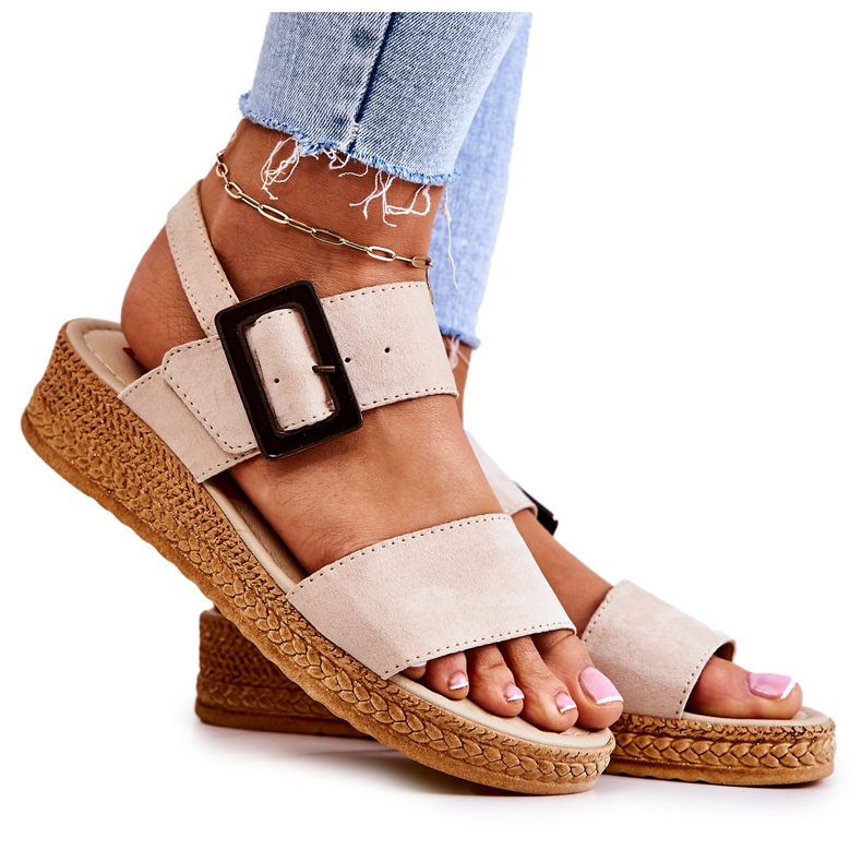 Sandali da donna in camoscio Big Star JJ276032 Beige