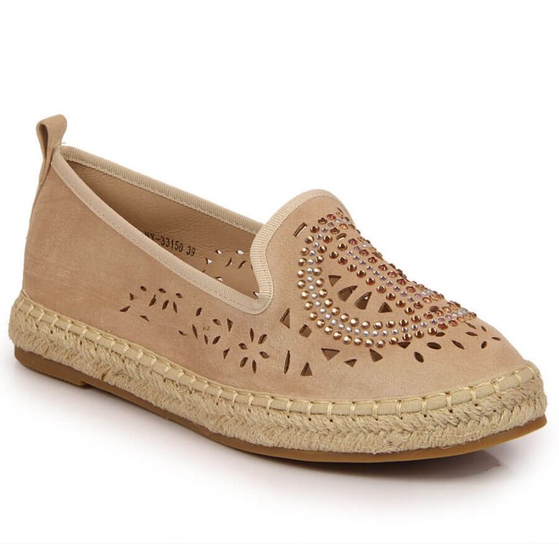 Espadrillas traforate con zirconi in beige W S. Barski
