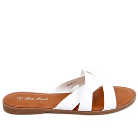 Ciabatte incrociate da donna Poppy White bianco