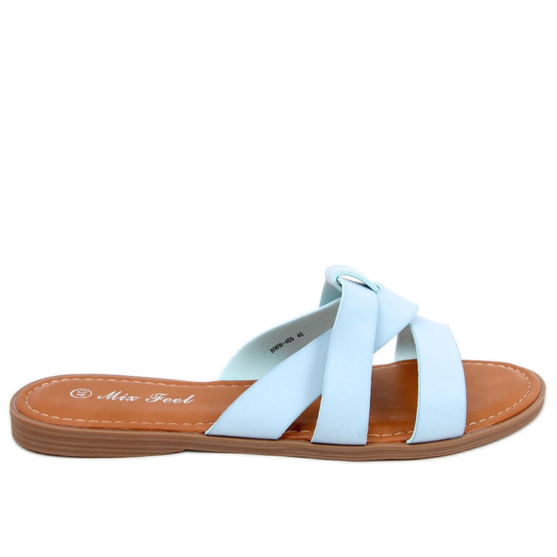 Ciabatte incrociate da donna blu papavero