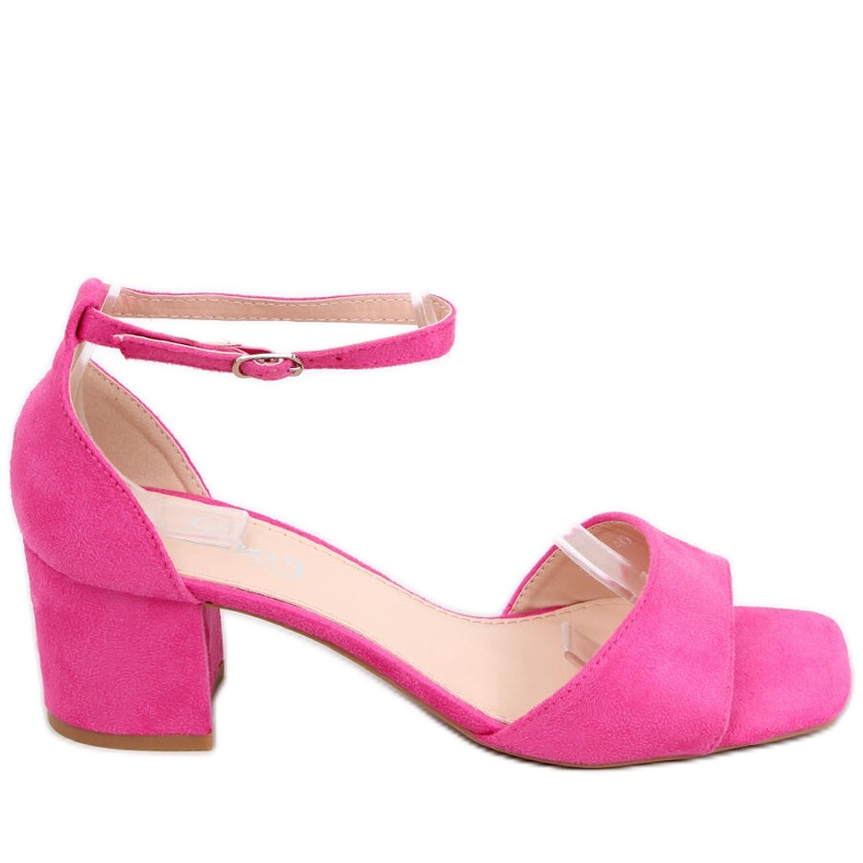 Sandali con tacco da donna, in suede Silence Fushia rosa