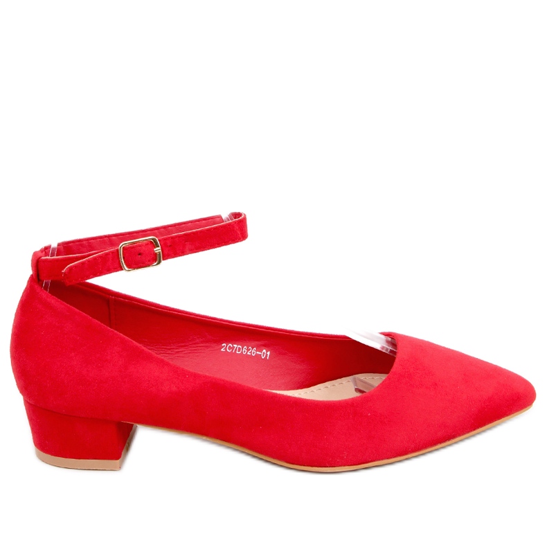Bellis Décolleté rosse con tacco basso rosso