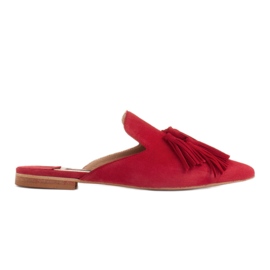 Marco Shoes Ciabatte con frange decorative rosso