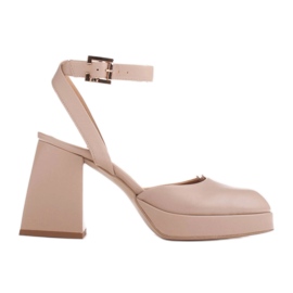 Marco Shoes Sandali su piattaforma rialzata beige