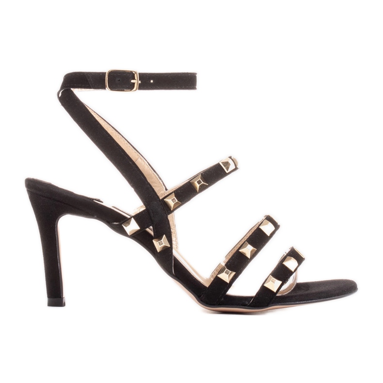 Marco Shoes Sandali neri in camoscio con borchie decorative nero