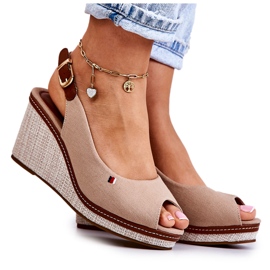 PS1 Sandali comodi da donna con fibbia Thallas beige scuro
