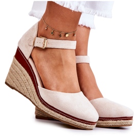 PS1 Espadrillas Beige Da Donna Su Zeppe Tamarill