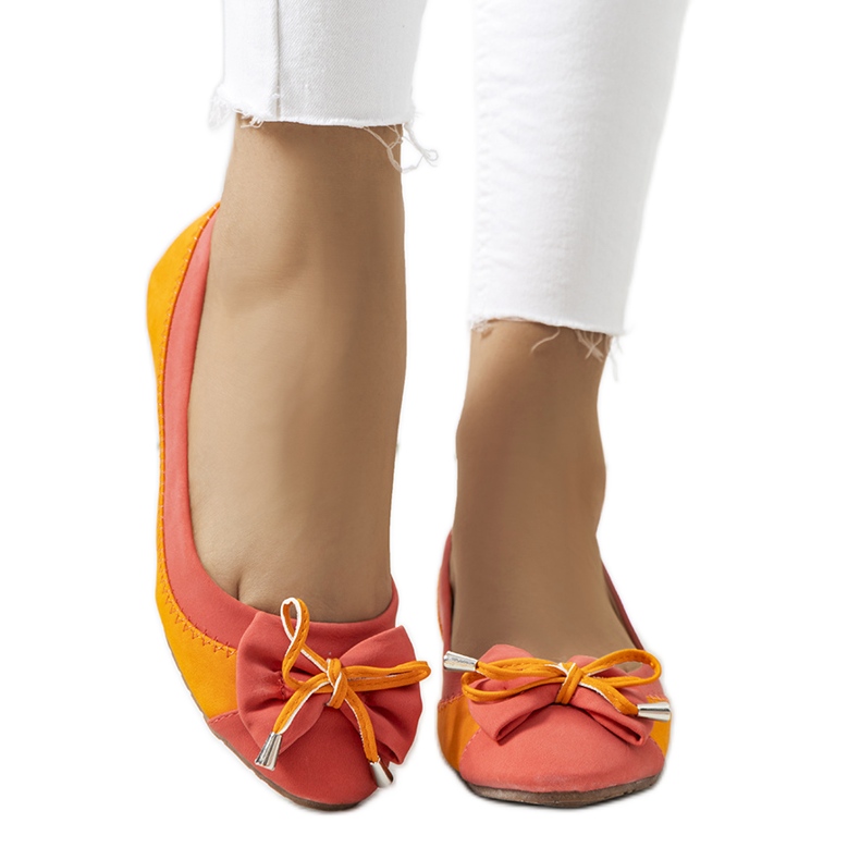Ballerine arancioni con fiocco Eske rosso arancia