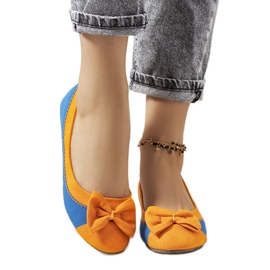 Ballerine blu con fiocco Eske arancia