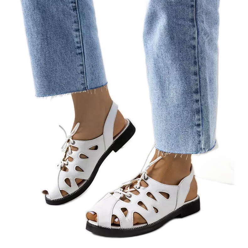 Sandali allacciati bianchi Vlis bianca