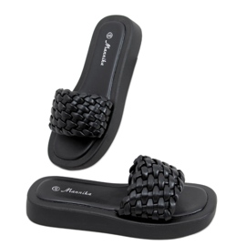 Sandali a tacco alto con strisce intrecciate Elida Black nero