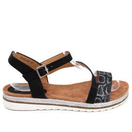 Sandali espadrillas neri Katia oro nero