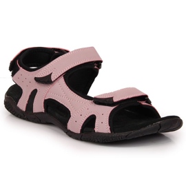 Sandali sportivi rosa con velcro All'American Club nero