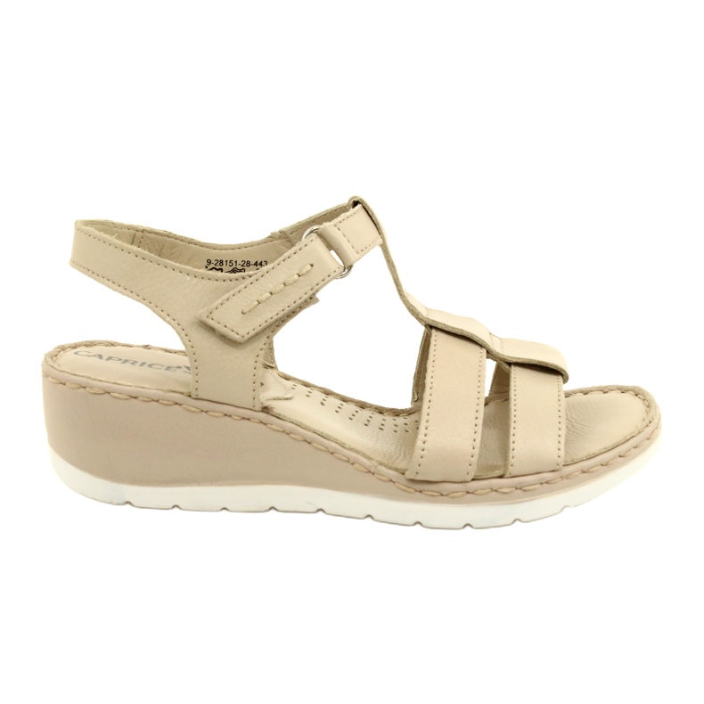 Comodi sandali in pelle Caprice 28152-28 443 Beige