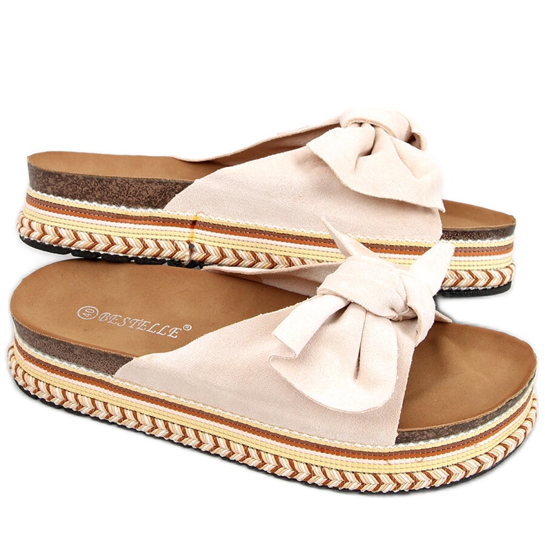 Infradito su suola Lane Beige decorata