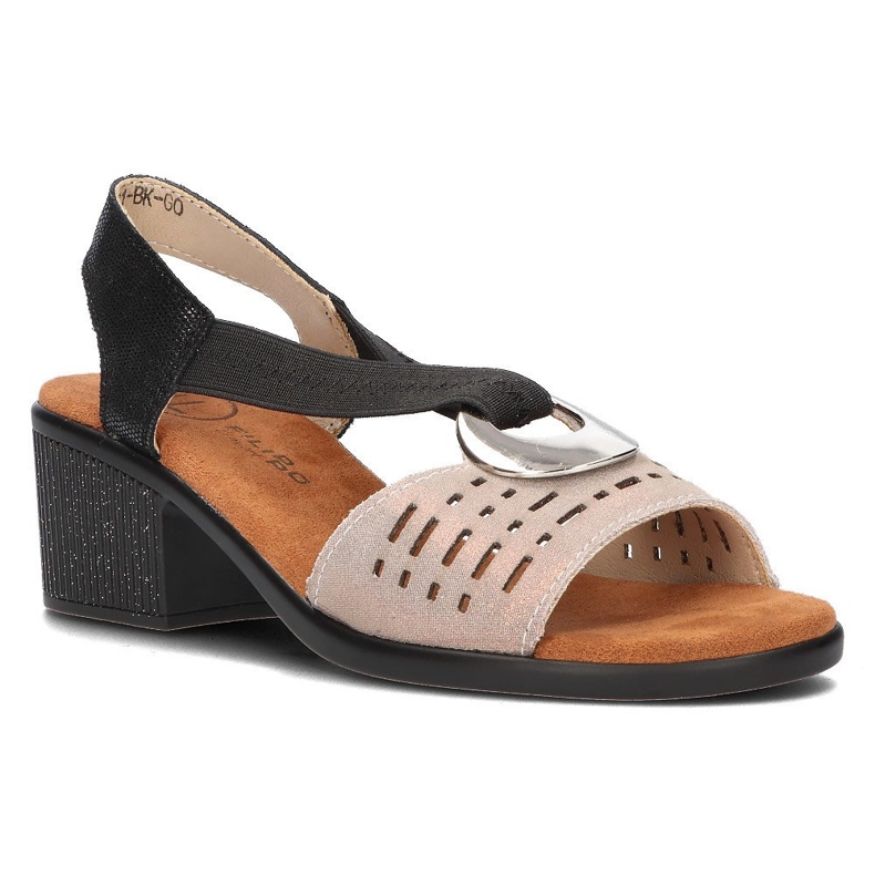 Sandali in pelle Filippo DS2308/22 Bk Go nero e oro d'oro