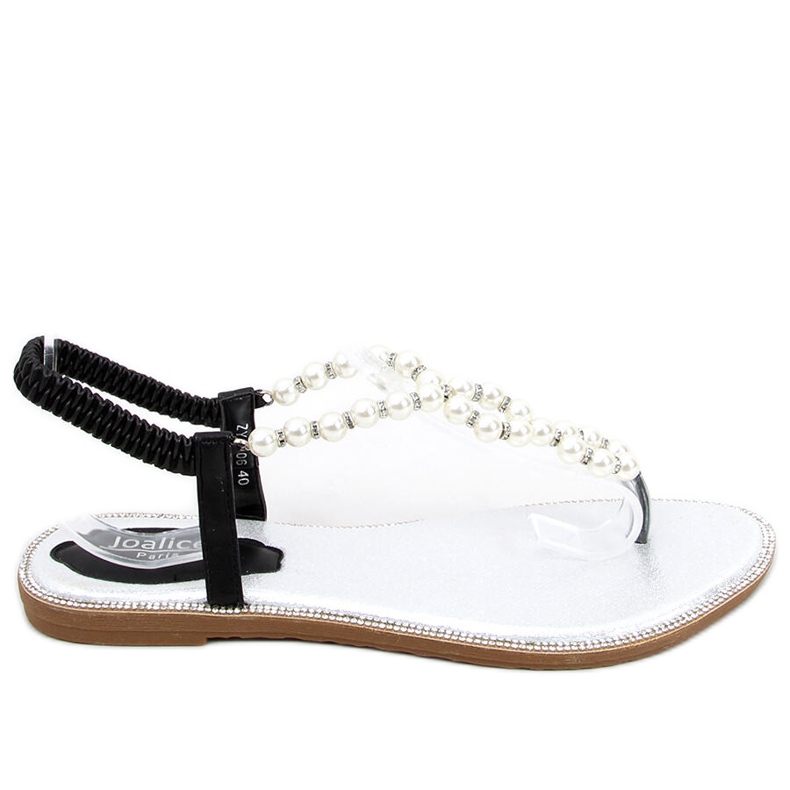 Infradito con perle Ofelia Black nero