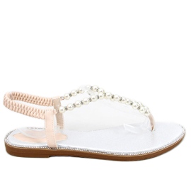 Infradito con perle Ofelia Beige